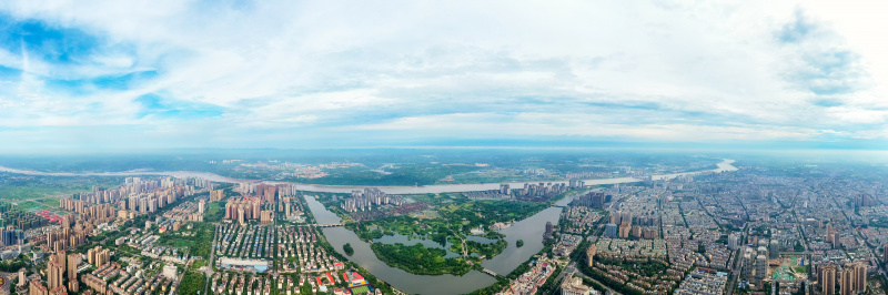 Photo aérienne panoramique de la ville de Meishan
