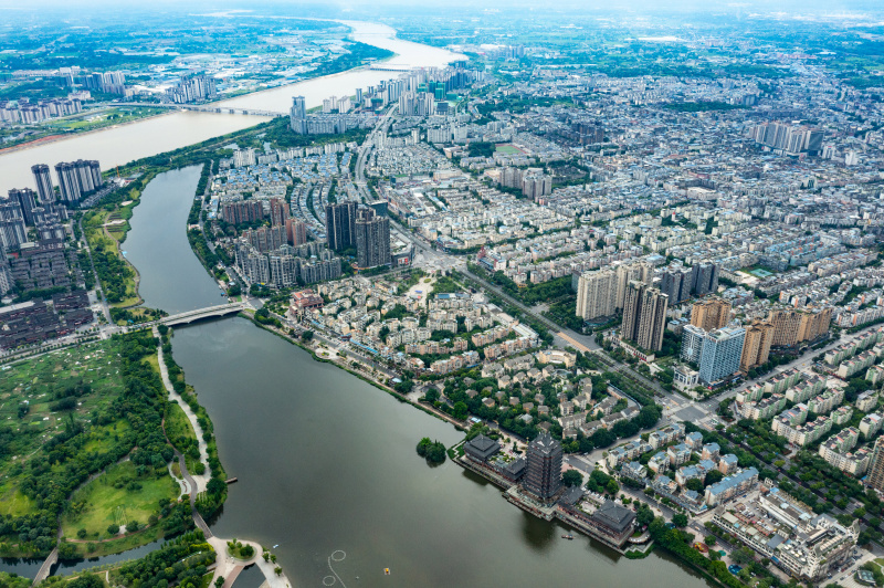 Photo aérienne de la ville de Meishan