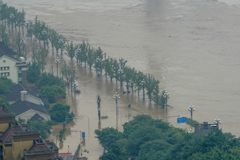 Photo d'une zone inondée de la rue Nanbin