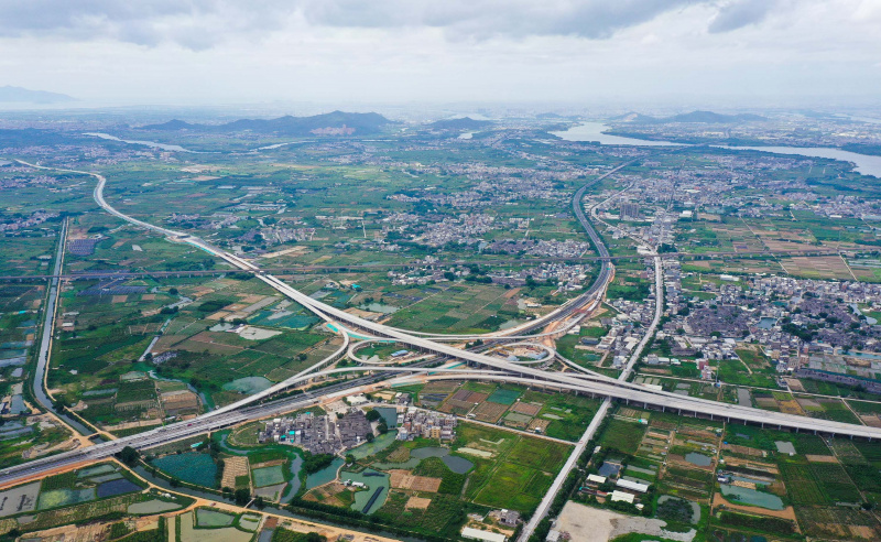 Photo aérienne de l'échangeur de Chaoshan