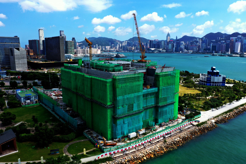 Photo de la structure principale du musée du Palais de Hong Kong dont la construction a été achevée à Hong Kong