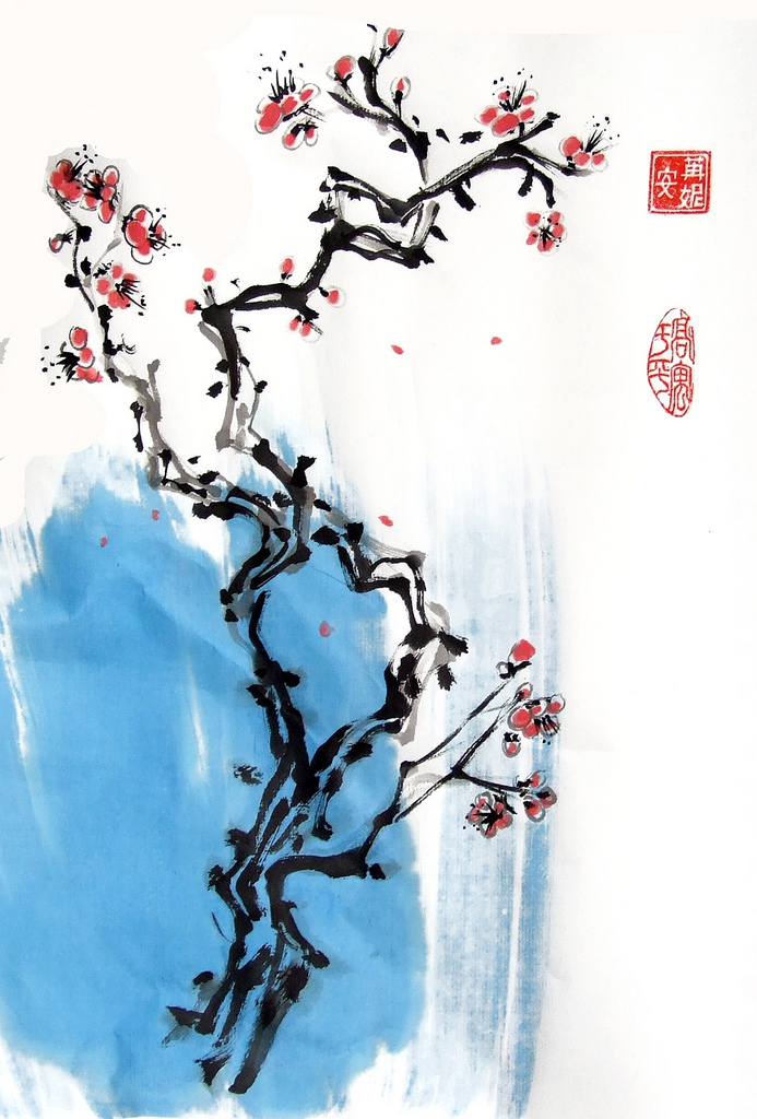 Branche de cerisier en fleur