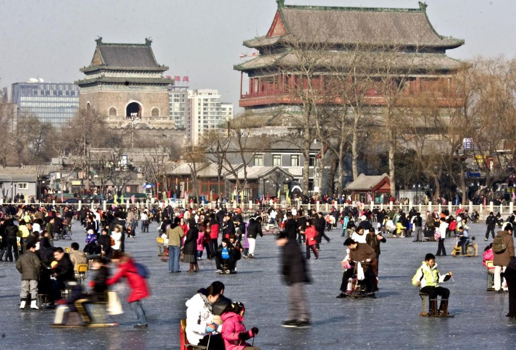 Patinoire à ciel ouvert à Pékin