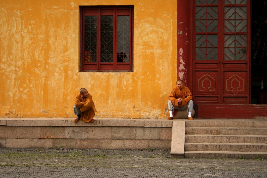 Deux moines bouddhistes à Suzhou
