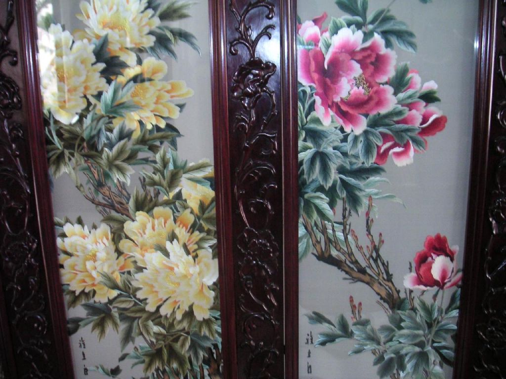 Tableaux de soie fleurs
