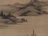 « Fishermen-Hermits in Stream and Mountain », Zhao Yong, rouleau suspendu, Chine, dynastie des Yuan (1271-1368)