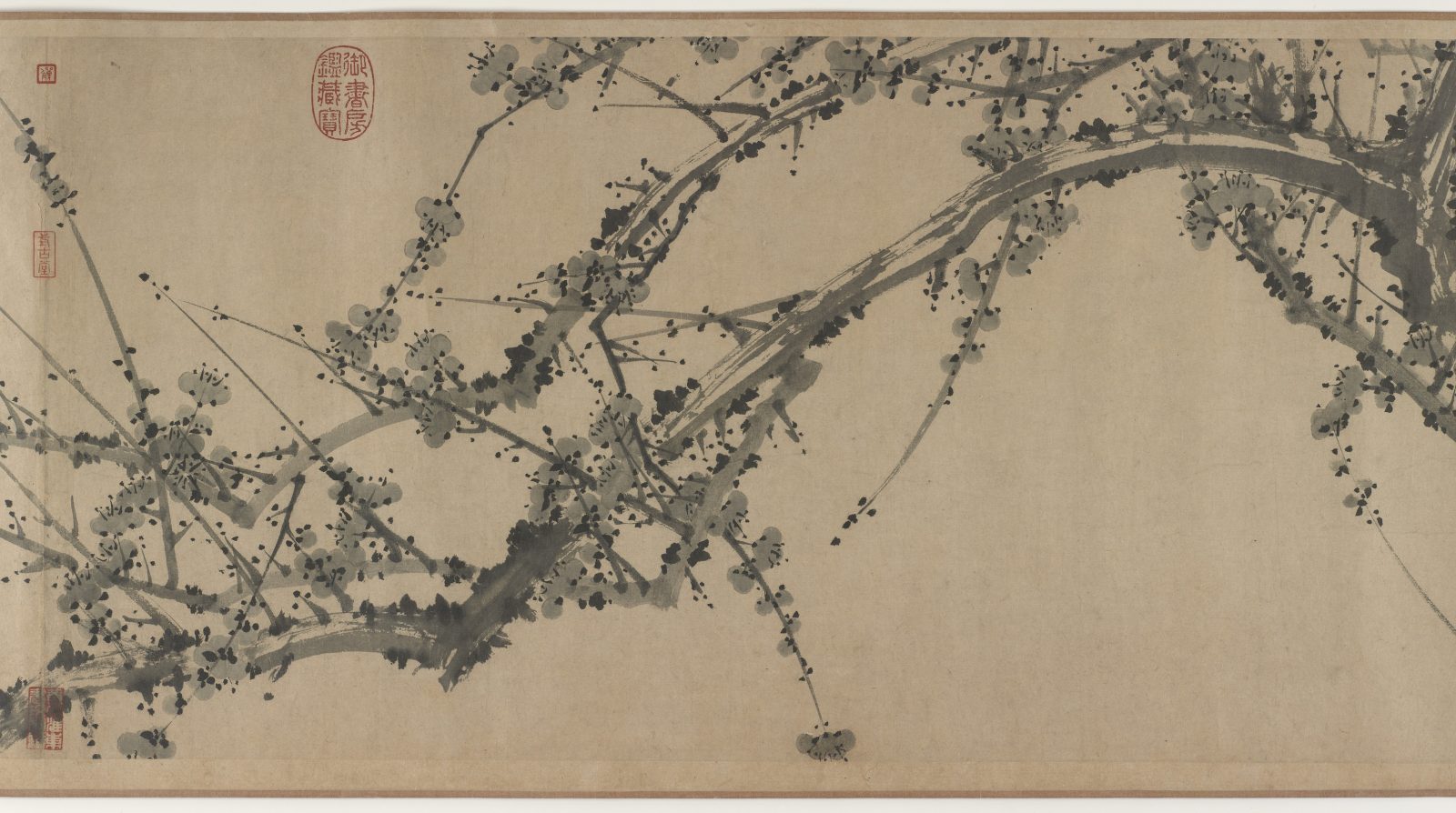 Section de « A breath of spring 春消息圖 », Zou Fulei 鄒復雷 (active mid-14th century), rouleau à main, dynastie des Yuan