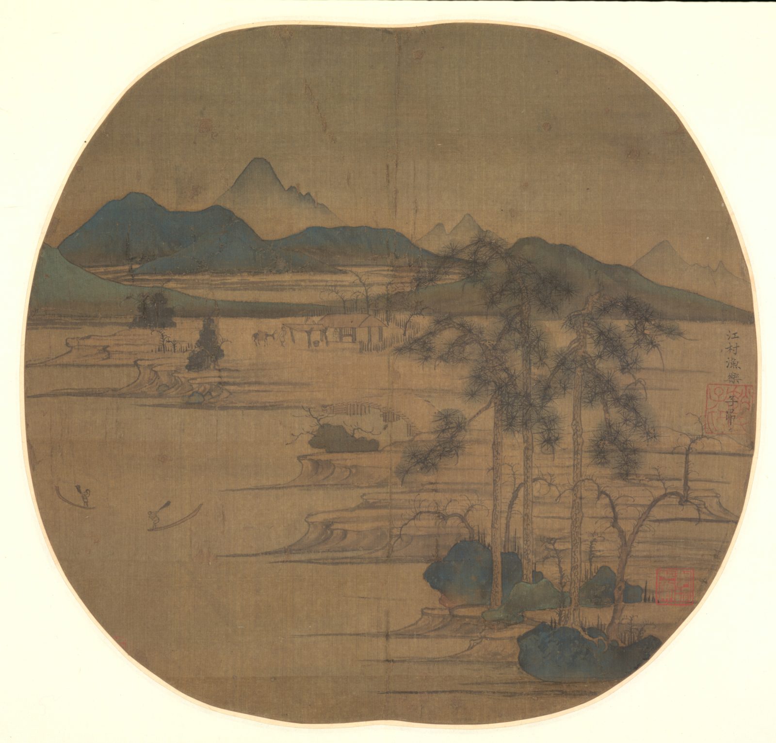 « River Village: Fisherman's Joy », Zhao Mengfu, feuille d’album, Chine, dynastie des Yuan (1271-1368)