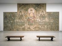 Section de « Buddha of Medicine Bhaishajyaguru (Yaoshi fo) », peinture murale, Chine, dynastie des Yuan (1271–1368)