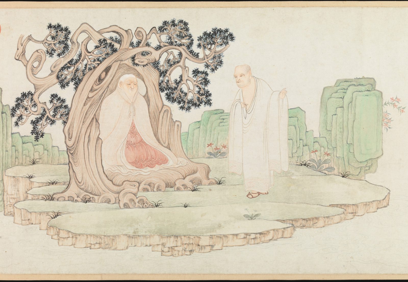 Section de « The Sixteen Luohans », Wu Bin, rouleau à main, Chine, dynastie des Ming (1368–1644)