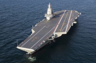Photo aérienne par drone du troisième porte-avions chinois