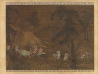 Section de « Emperor Xuanzong's flight to Shu », Artiste non identifié, rouleau suspendu, Chine, dynastie des Song du Sud (1127–1279)