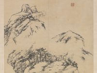 « Landscape after Guo Zhongshu », Bada Shanren, rouleau suspendu, Chine, dynastie des Qing (1644–1911)