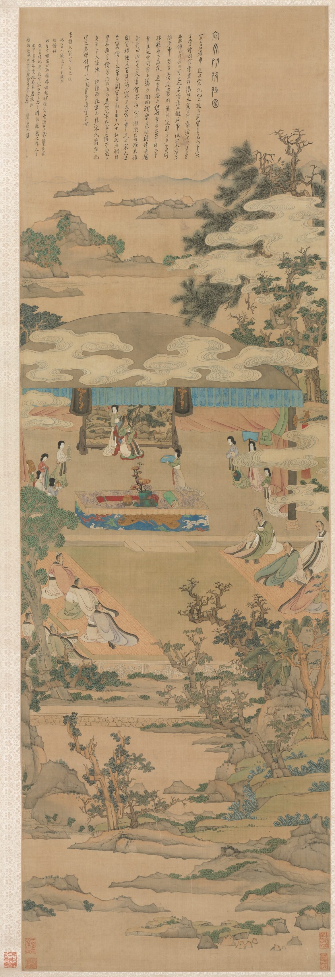 « Lady Xuanwen Giving Instruction on the Rites of Zhou », Chen Hongshou, rouleau suspendu, Chine, dynastie des Ming (1368–1644)