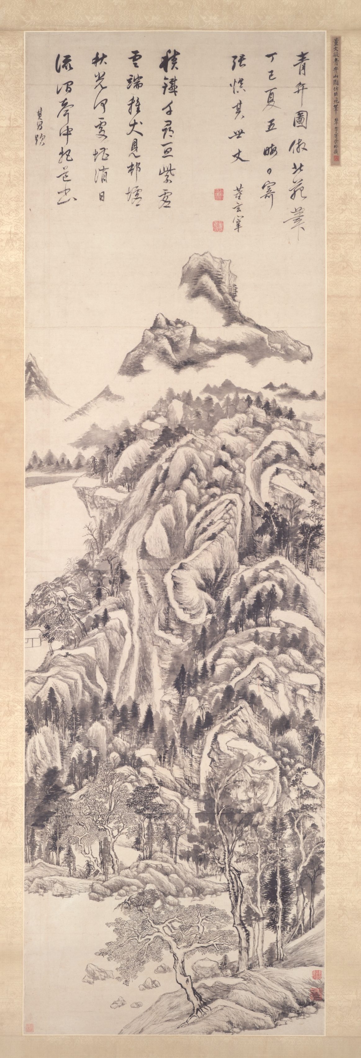 « Mt. Qingbian », Dong Qichang, rouleau suspendu, Chine, dynastie des Ming (1368–1644)