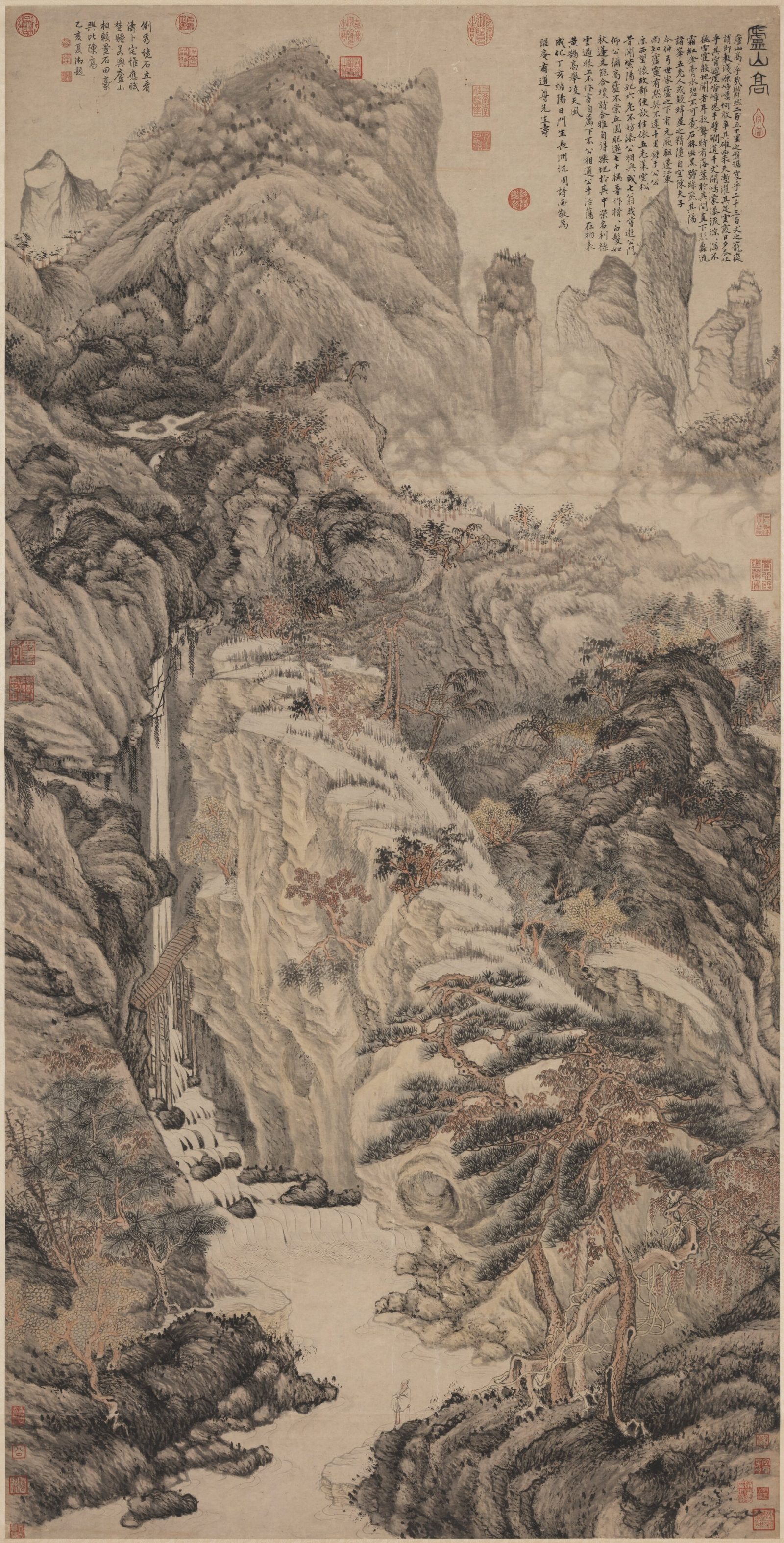« La hauteur du mont Lu », Shen Zhou, peinture, dynastie des Ming