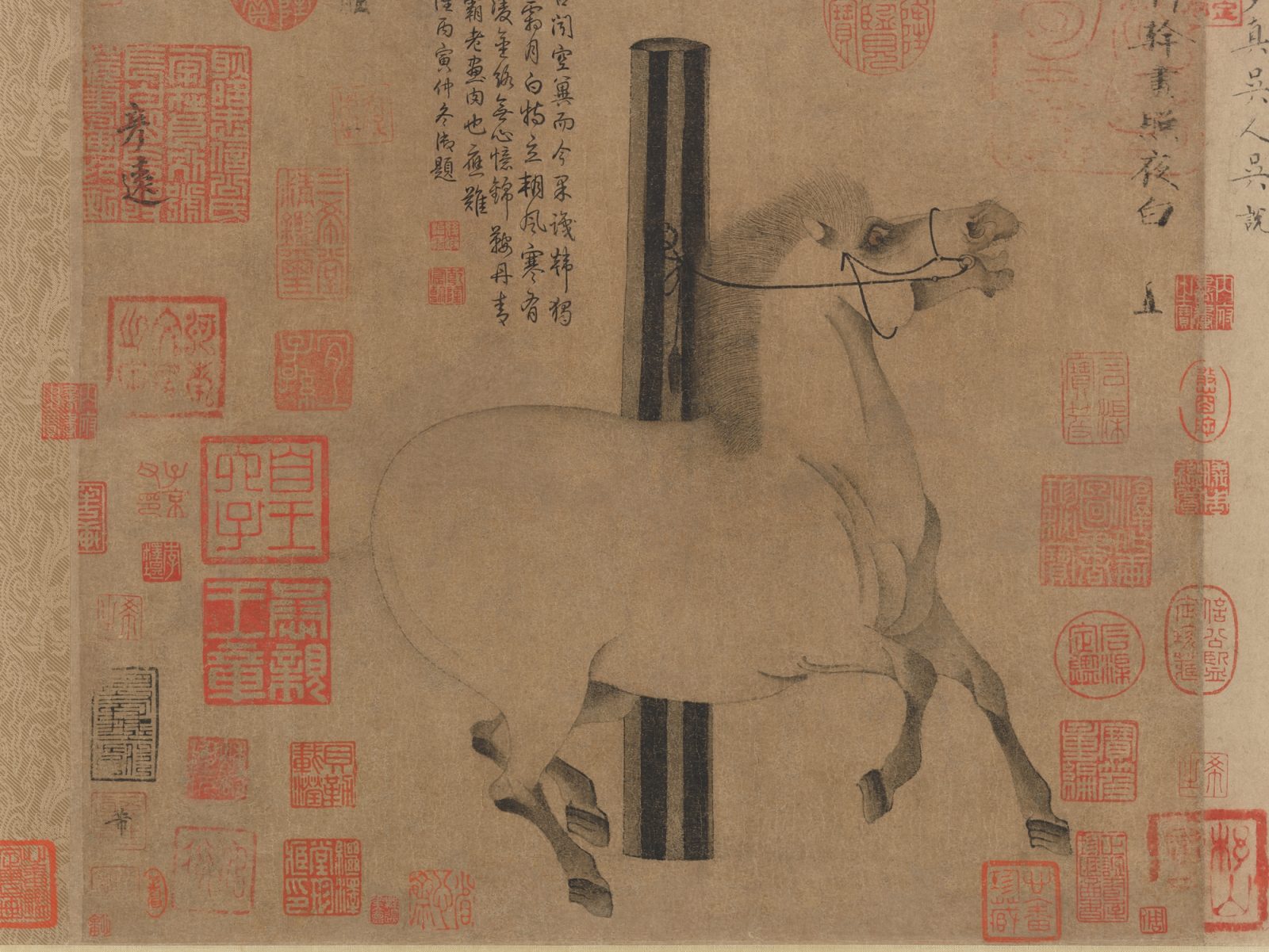 Section de « Night-Shining White », Han Gan, rouleau à main, Chine, dynastie des Tang (618–907)