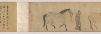 Section de « Three Horses and Four Grooms », Ren Renfa, rouleau à main, Chine, dynastie des Yuan (1271–1368)