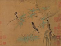 « Finches and bamboo », Emperor Huizong, rouleau à main, Chine, dynastie des Song du Nord (960–1127)