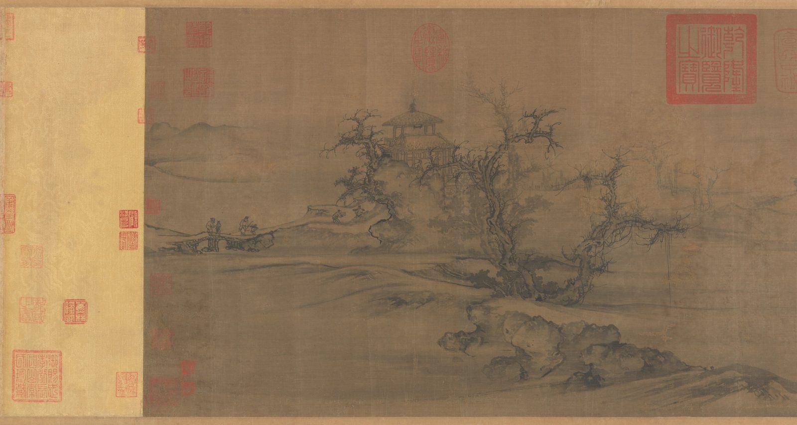 Section de « Old Trees, Level Distance », Guo Xi, rouleau à main, Chine, dynastie des Song du Nord (960–1127)