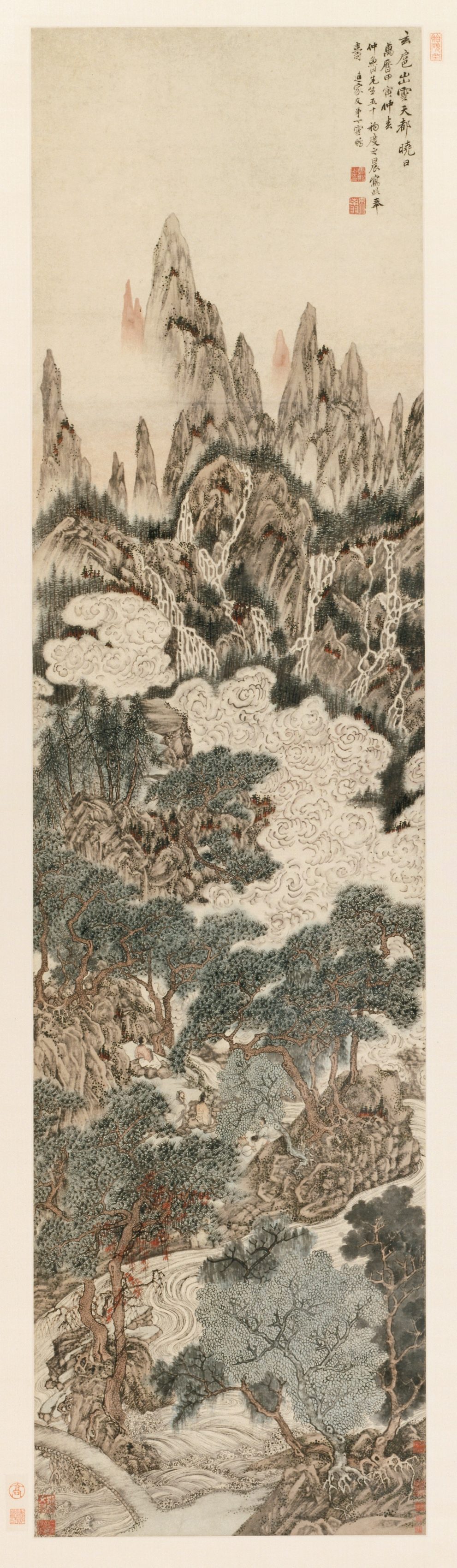 « Morning Sun over Heavenly Citadel Peak », Ding Yunpeng, rouleau suspendu, Chine, dynastie des Ming (1368–1644)