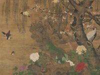 « Birds Gather under the Spring Willow », Yin Hong, rouleau suspendu, Chine, dynastie des Ming (1368–1644)