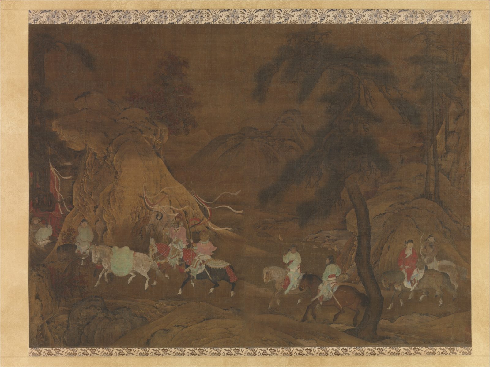 Section de « Emperor Xuanzong's flight to Shu », Artiste non identifié, rouleau suspendu, Chine, dynastie des Song du Sud (1127–1279)