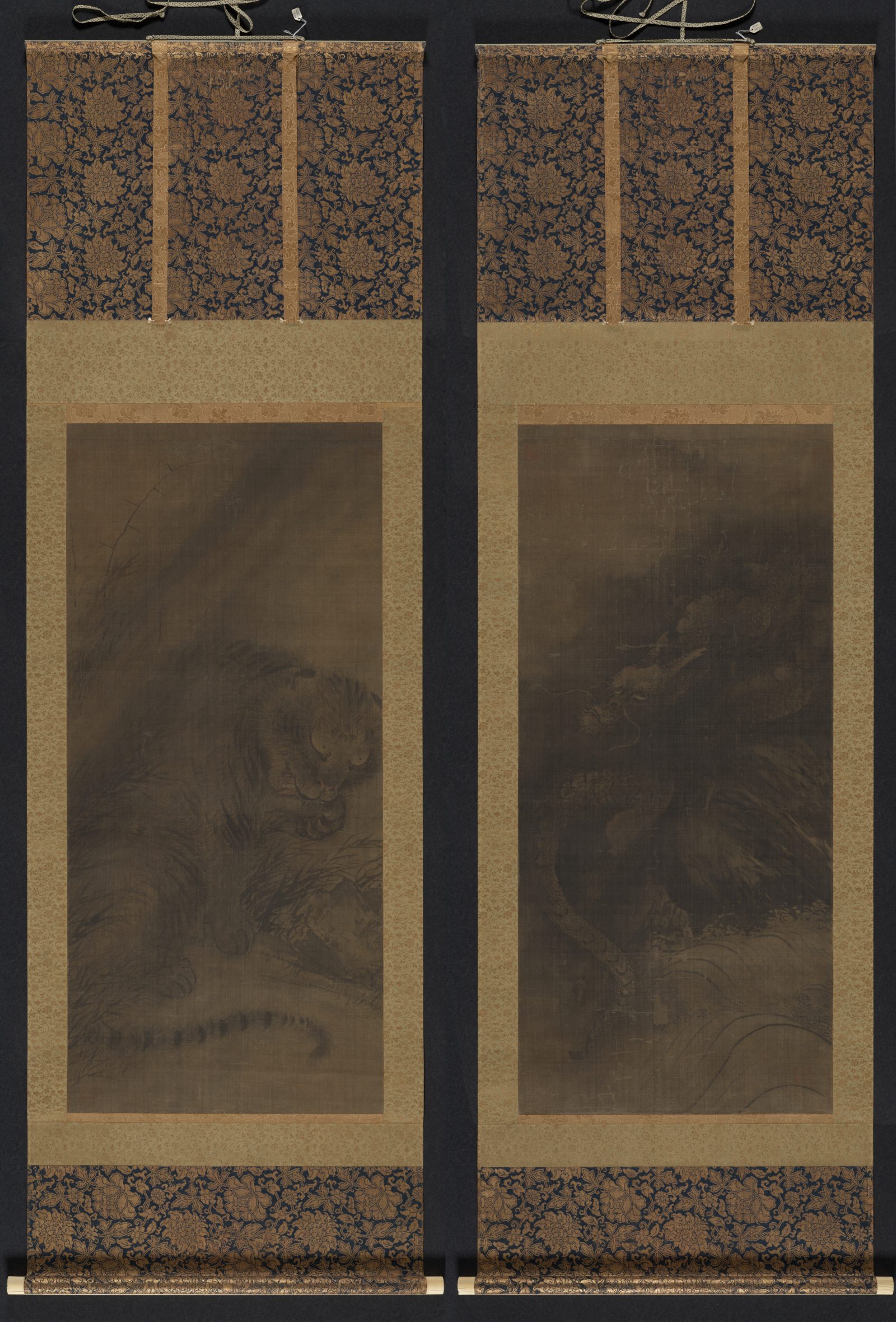Section de « Dragon; Tiger », Fachang Muqi, rouleau suspendu, Chine, dynastie des Song du Sud (1127-1279)