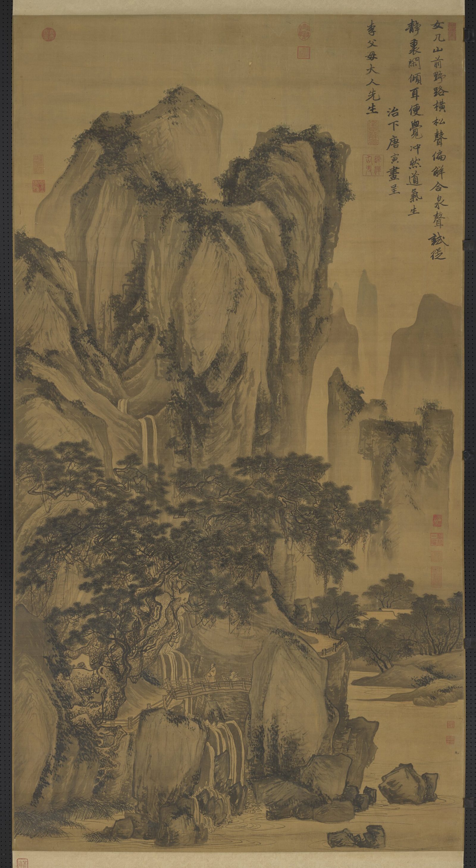 « Bruit des pins sur le chemin de montagne », Tang Yin, peinture, dynastie des Ming
