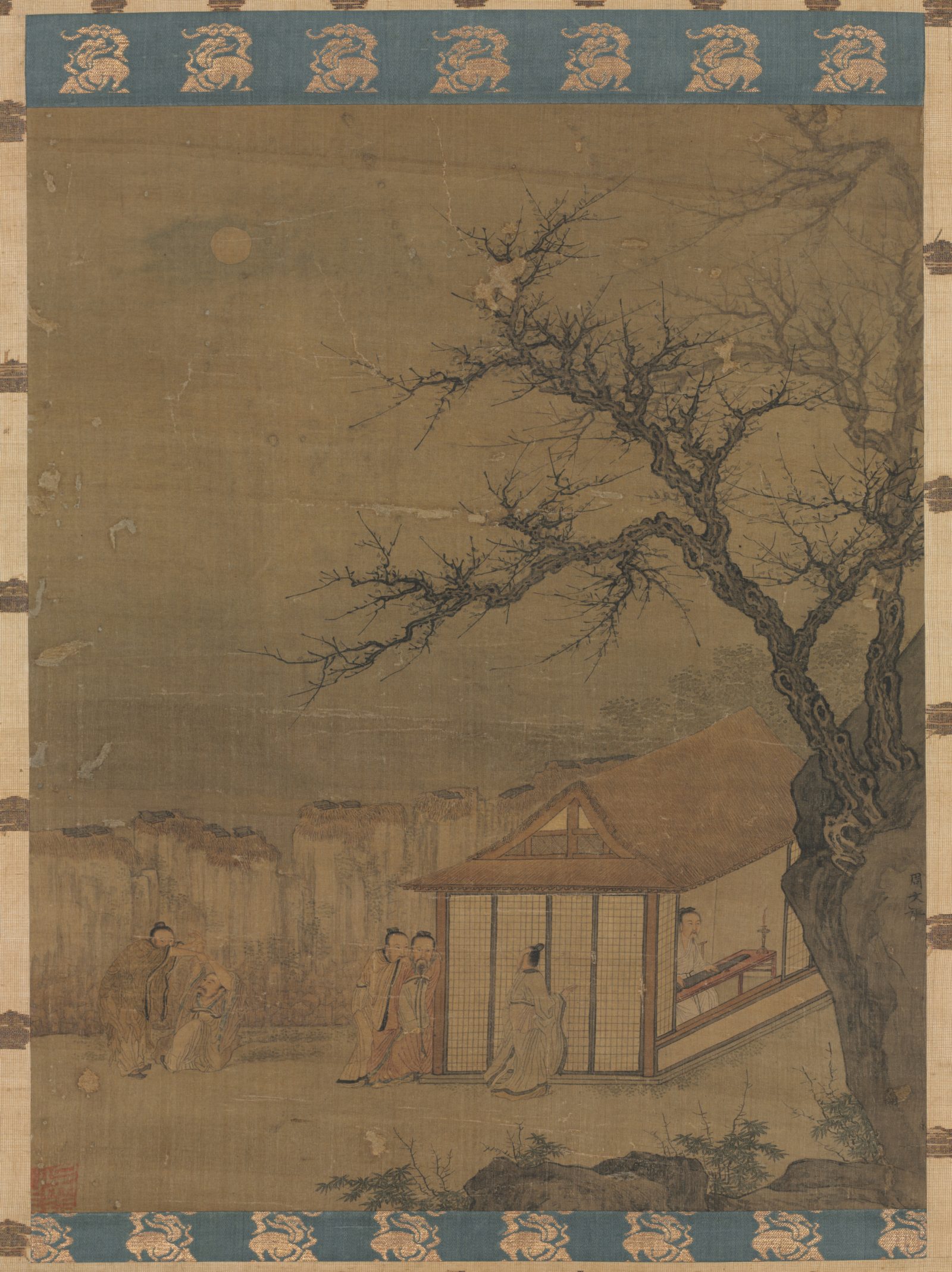 « Listening to the Qin », Tang Yin, rouleau suspendu, Chine, dynastie des Ming (1368–1644)