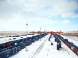 Un terminal à conteneurs à la gare de Manzhouli à Manzhouli