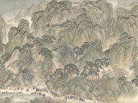 Section de « The Kangxi Emperor's Southern Inspection Tour, Scroll Three: Ji'nan to Mount Tai », Wang Hui, rouleau à main, Chine, dynastie des Qing (1644–1911)