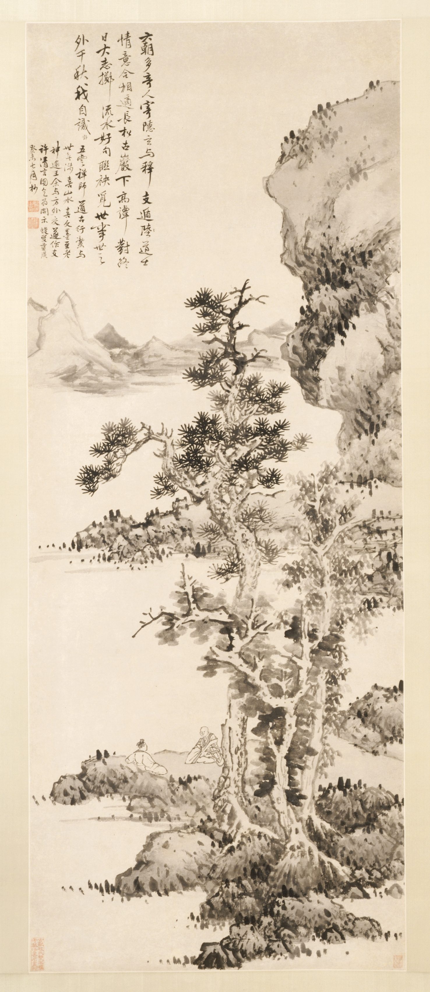 « Zhi and Xu's Pure Conversation », Copie d’après Lan Ying, rouleau suspendu, Chine, dynastie des Ming (1368–1644)