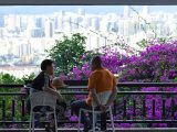 Des touristes se reposent dans une zone pittoresque à Sanya