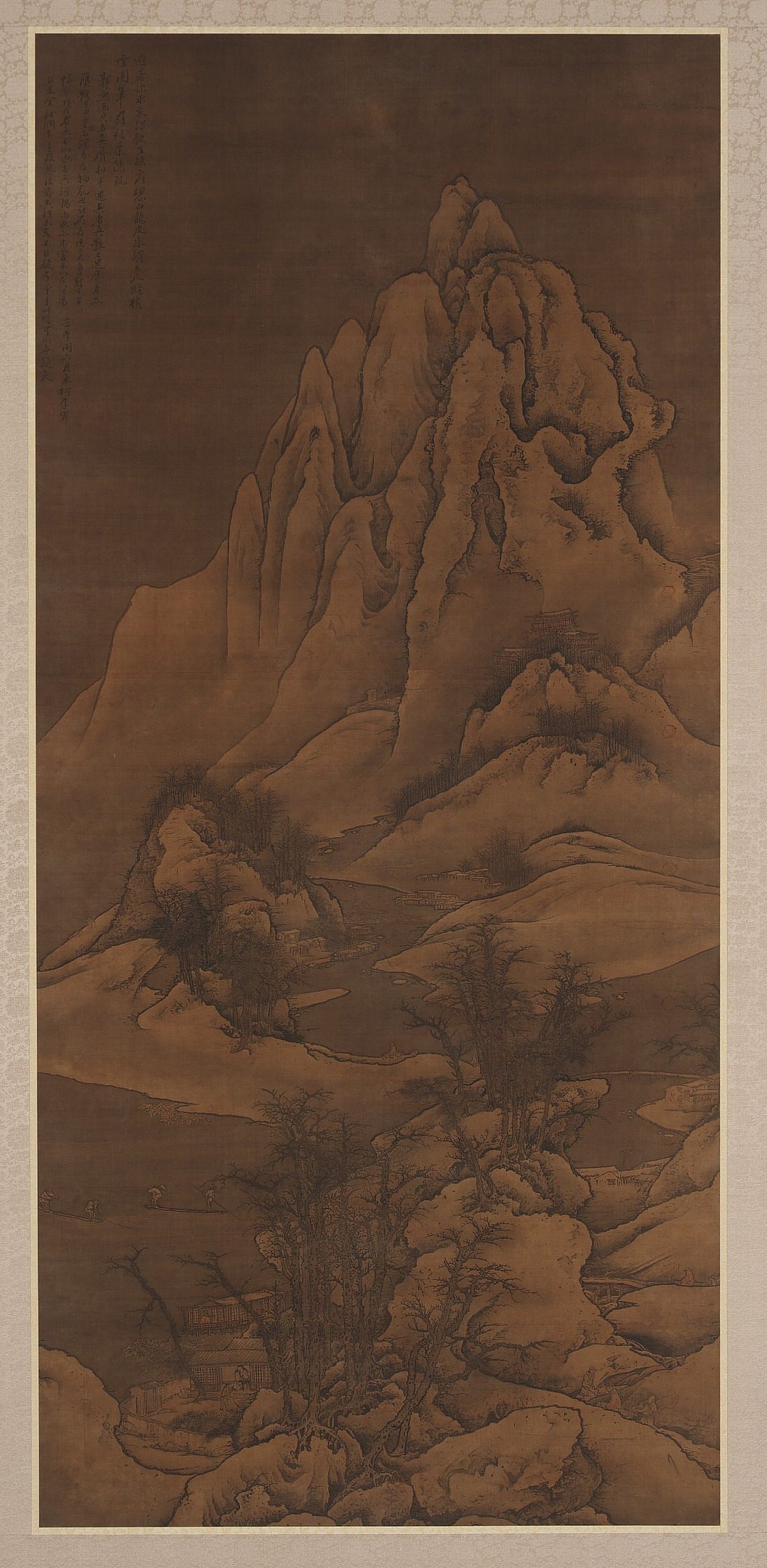 « Snowscape after Guo Xi 《仿郭熙雪景圖》 », Li Yin 李寅 (active 1694-1710), rouleau suspendu, dynastie des Qing
