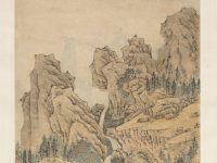 « Playing the Qin in a Secluded Valley », Wen Zhengming, rouleau suspendu, Chine, dynastie des Ming (1368–1644)