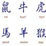 Les caractres traditionnels des 12 signes du zodiaque chinois