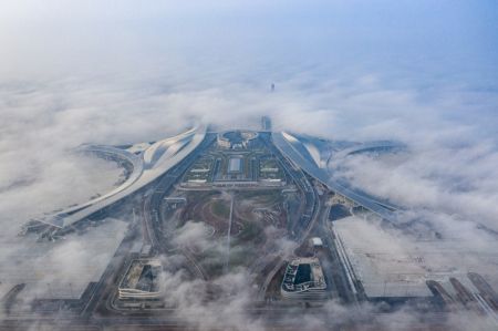 (miniature) Photo aérienne de l'aéroport international Tianfu de Chengdu
