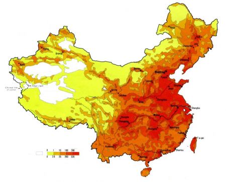 (miniature) carte densité population Chine