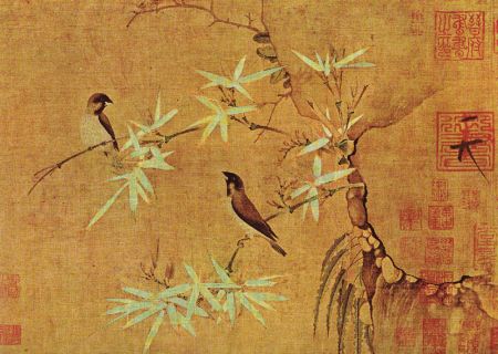 (miniature) peinture traditionnelle chinoise : oiseaux