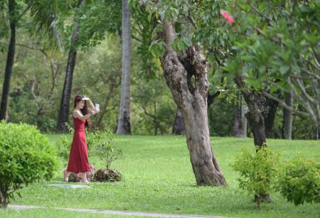 (miniature) Une touriste visite le parc Bailu