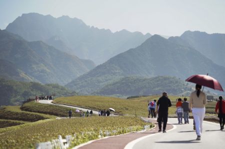 (miniature) Des touristes visitent le village de Yukou du district de Lantian