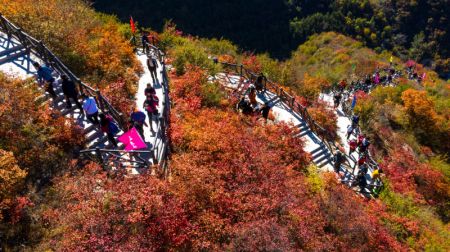 (miniature) Des touristes visitent un canyon des monts Taihang du district de Shexian