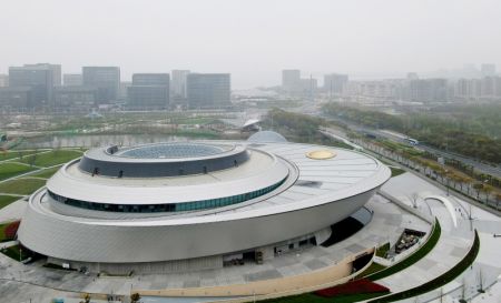 (miniature) Photo aérienne du bâtiment principal du Planétarium de Shanghai