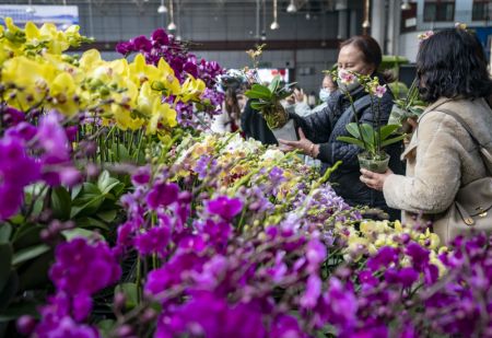 (miniature) Des gens visitent le marché aux fleurs de Dounan-Kunming