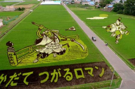 (miniature) art sur champs de riz