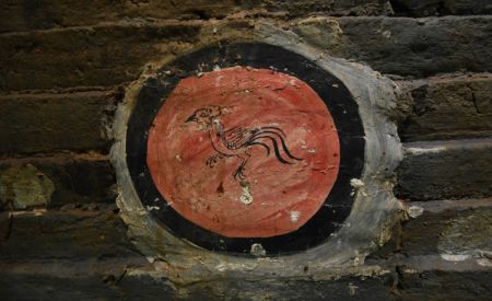 (miniature) Photo non datée fournie par l'Institut provincial d'archéologie du Shanxi d'une peinture murale dans une chambre funéraire à Luzhou