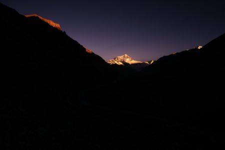 (miniature) Vue du mont Qomolangma au coucher du soleil