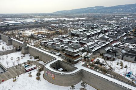 (miniature) Le site touristique de l'ancien district de Taiyuan enneigé