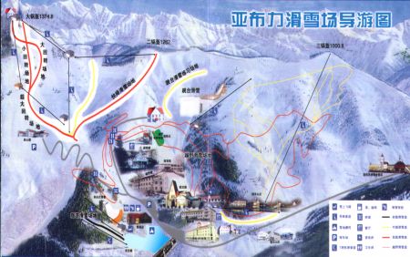 (miniature) carte / plan station de ski Yabuli
